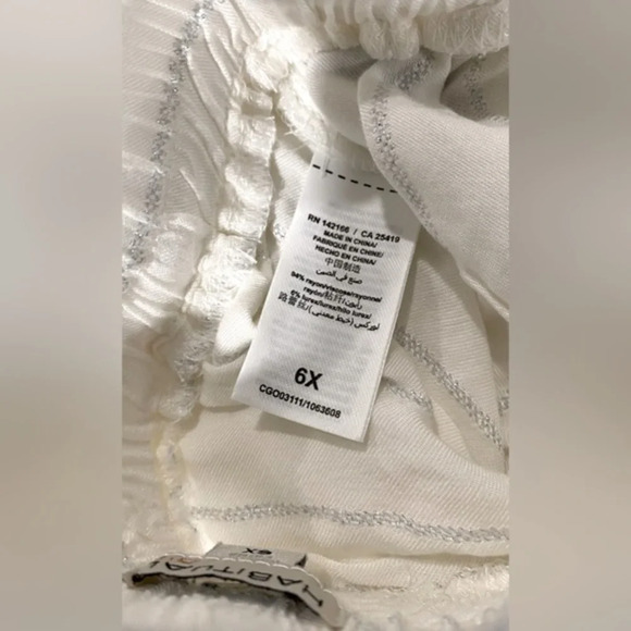 NWT Habitual Kids Faye Metallic Stripe Top & Wide-Leg Pants Swim Cover-Up Set 6X - Picture 10 of 11